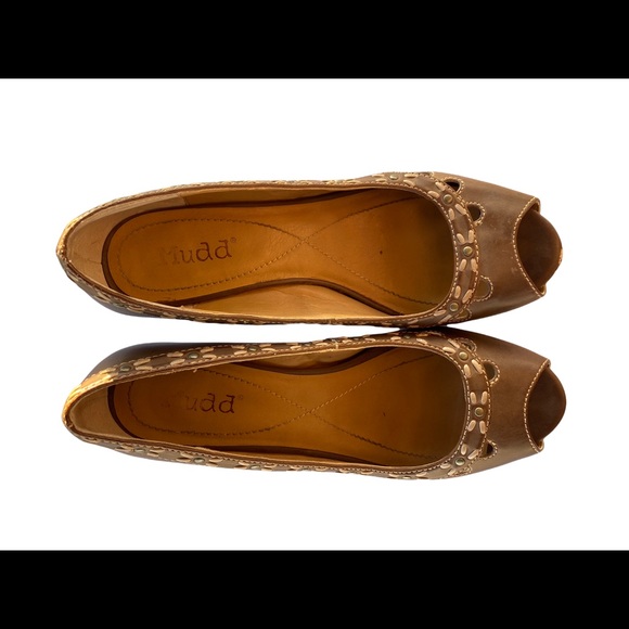 Mudd Heels Womens Size 10M Brown Round Toe Peep Toe Pumps - Picture 5 of 9